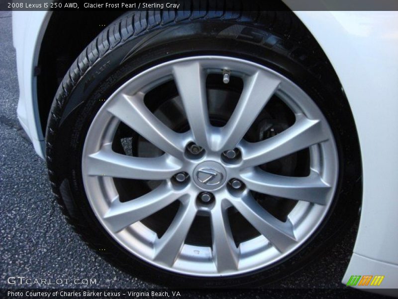 Glacier Frost Pearl / Sterling Gray 2008 Lexus IS 250 AWD