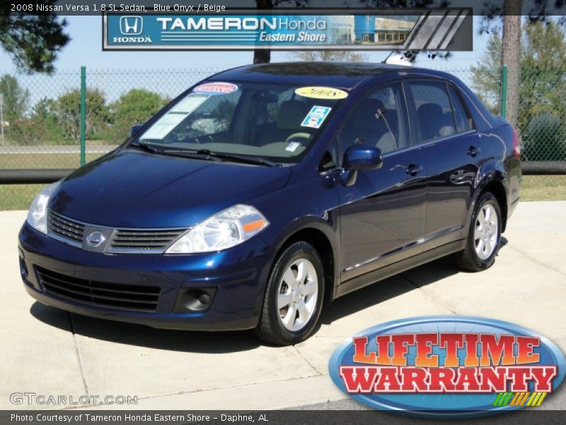 Blue Onyx / Beige 2008 Nissan Versa 1.8 SL Sedan