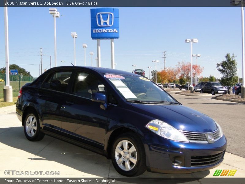 Blue Onyx / Beige 2008 Nissan Versa 1.8 SL Sedan
