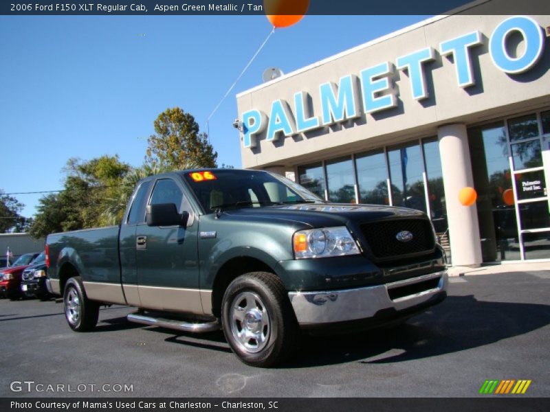 Aspen Green Metallic / Tan 2006 Ford F150 XLT Regular Cab
