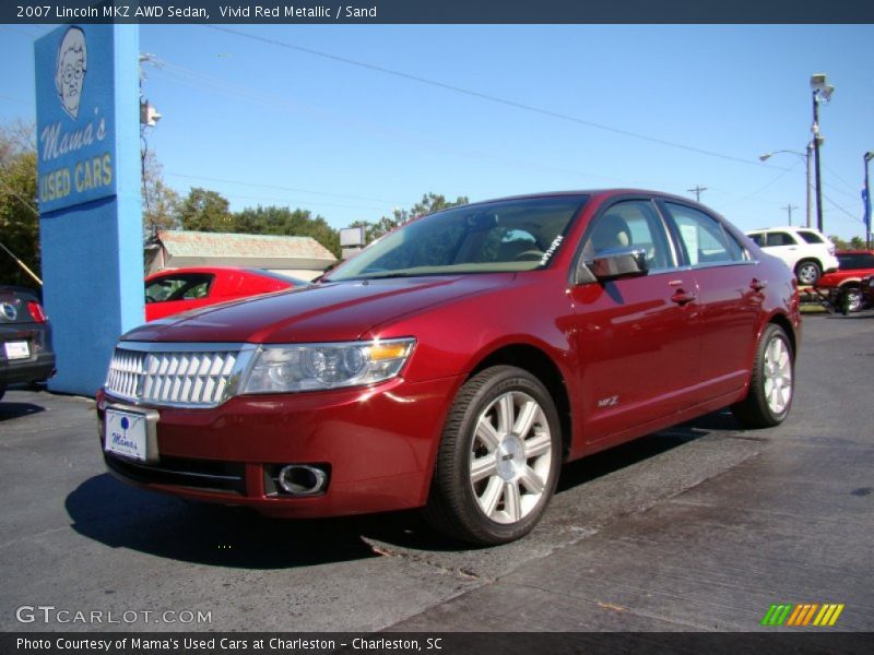 Vivid Red Metallic / Sand 2007 Lincoln MKZ AWD Sedan