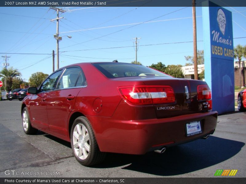 Vivid Red Metallic / Sand 2007 Lincoln MKZ AWD Sedan