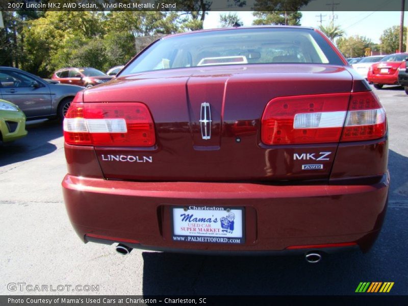 Vivid Red Metallic / Sand 2007 Lincoln MKZ AWD Sedan