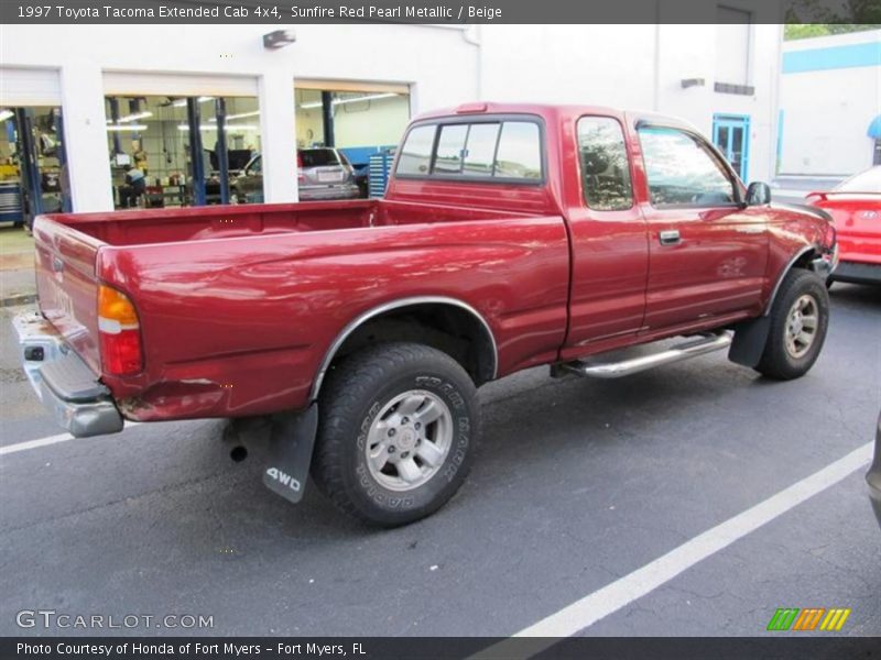 Sunfire Red Pearl Metallic / Beige 1997 Toyota Tacoma Extended Cab 4x4