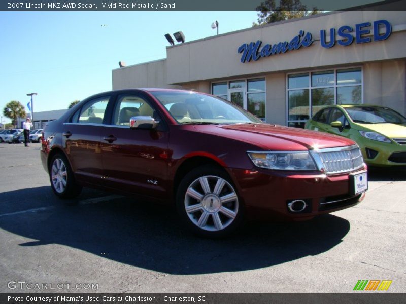 Vivid Red Metallic / Sand 2007 Lincoln MKZ AWD Sedan