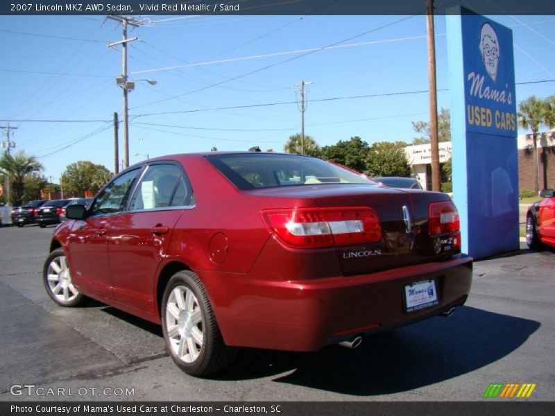 Vivid Red Metallic / Sand 2007 Lincoln MKZ AWD Sedan
