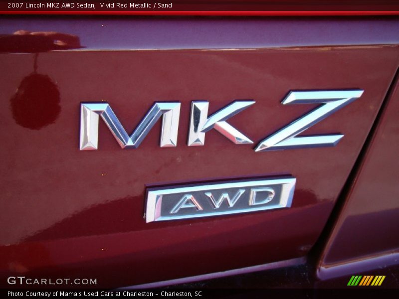 Vivid Red Metallic / Sand 2007 Lincoln MKZ AWD Sedan
