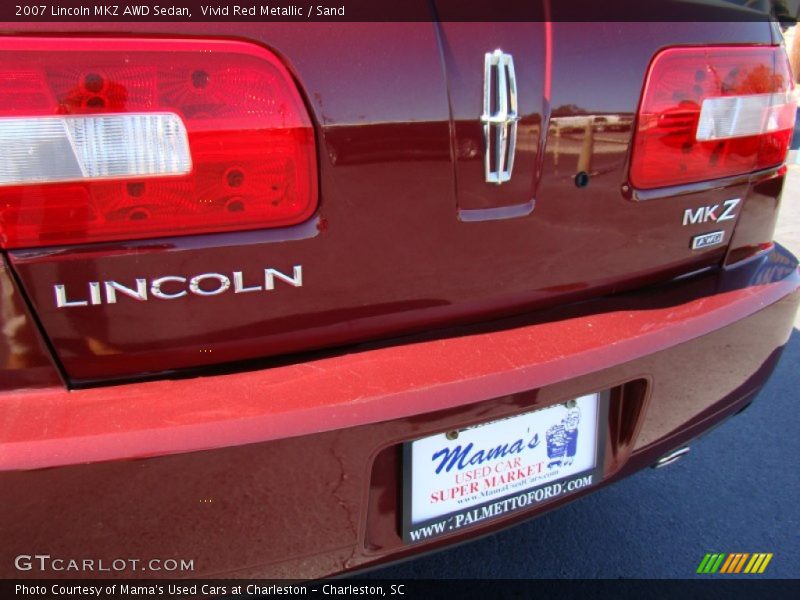 Vivid Red Metallic / Sand 2007 Lincoln MKZ AWD Sedan