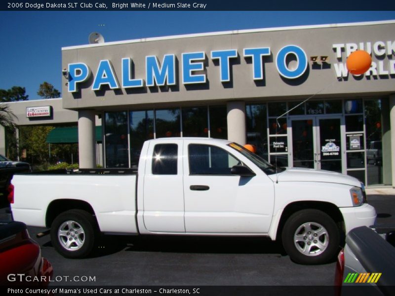 Bright White / Medium Slate Gray 2006 Dodge Dakota SLT Club Cab