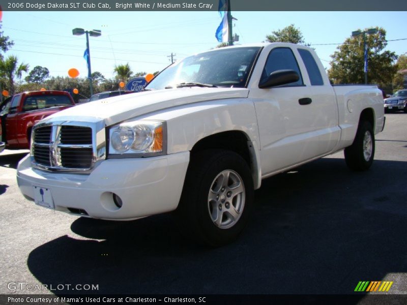 Bright White / Medium Slate Gray 2006 Dodge Dakota SLT Club Cab