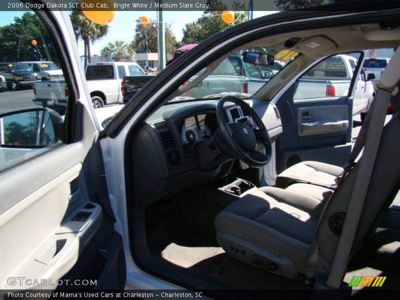 Bright White / Medium Slate Gray 2006 Dodge Dakota SLT Club Cab