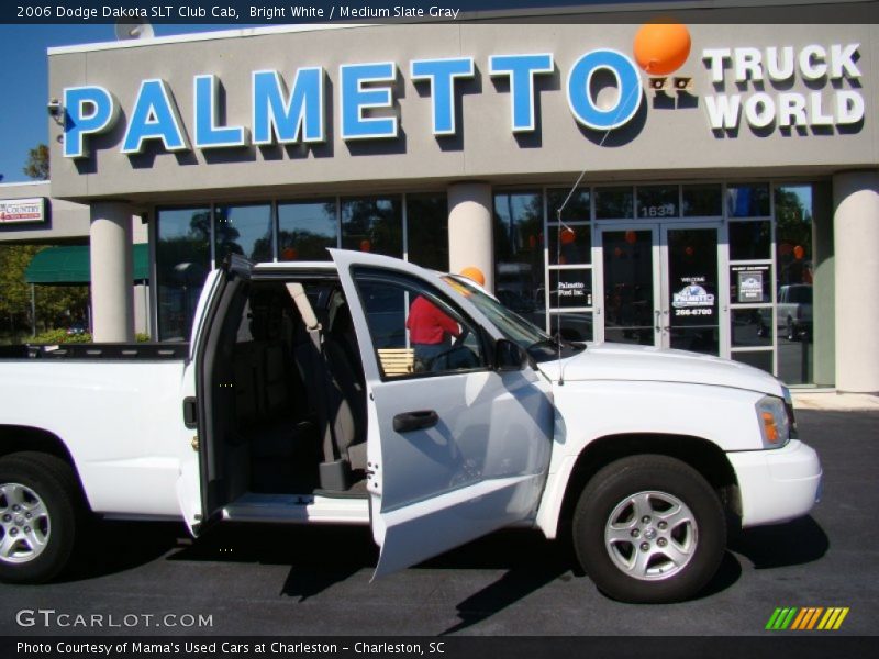 Bright White / Medium Slate Gray 2006 Dodge Dakota SLT Club Cab