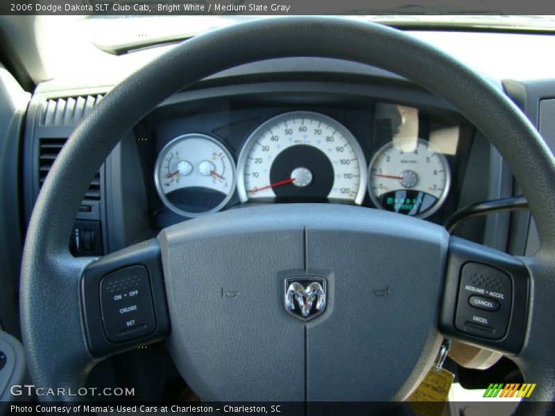 Bright White / Medium Slate Gray 2006 Dodge Dakota SLT Club Cab
