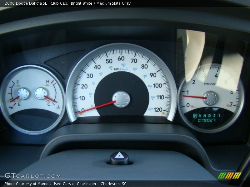Bright White / Medium Slate Gray 2006 Dodge Dakota SLT Club Cab