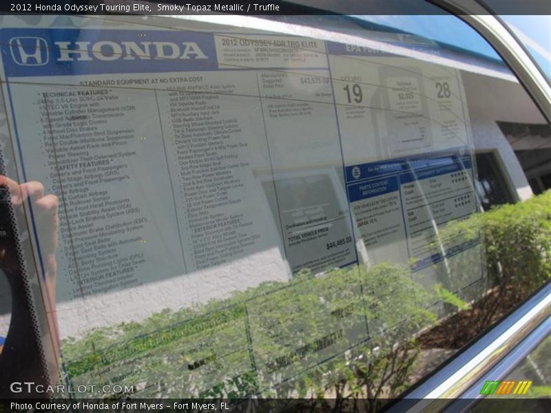 Smoky Topaz Metallic / Truffle 2012 Honda Odyssey Touring Elite