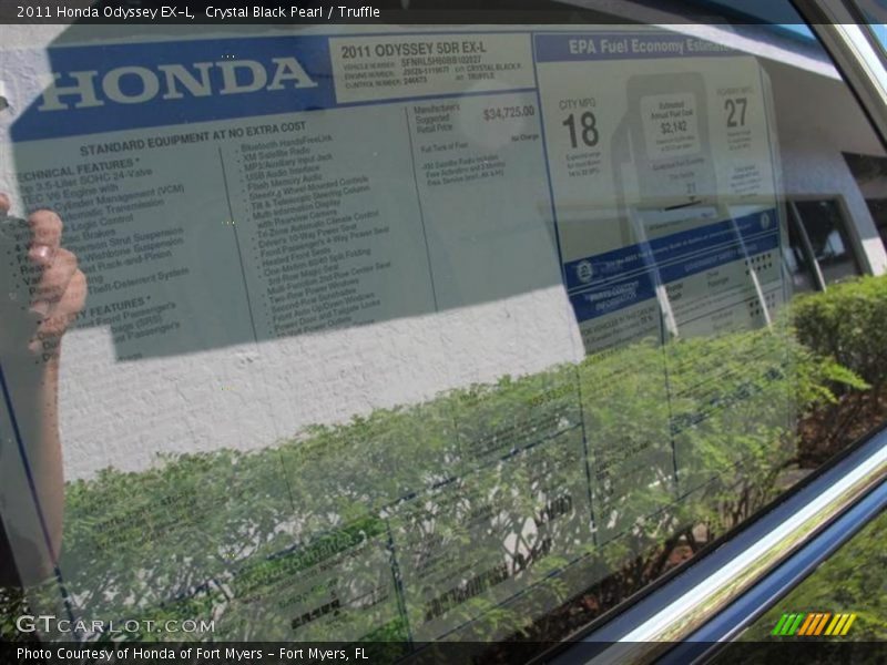 Crystal Black Pearl / Truffle 2011 Honda Odyssey EX-L