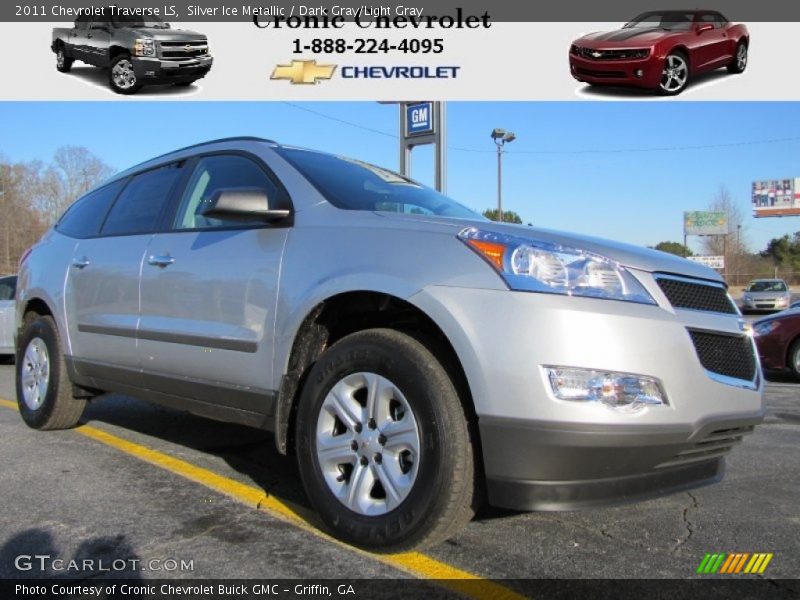 Silver Ice Metallic / Dark Gray/Light Gray 2011 Chevrolet Traverse LS