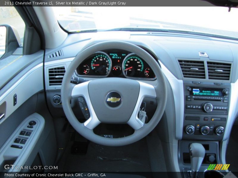 Silver Ice Metallic / Dark Gray/Light Gray 2011 Chevrolet Traverse LS