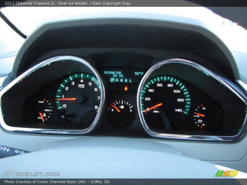 Silver Ice Metallic / Dark Gray/Light Gray 2011 Chevrolet Traverse LS