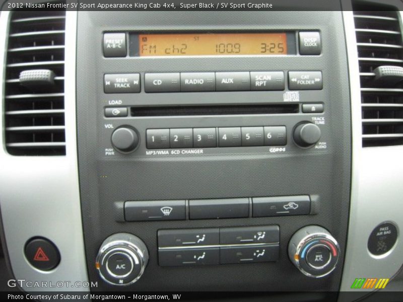 Controls of 2012 Frontier SV Sport Appearance King Cab 4x4