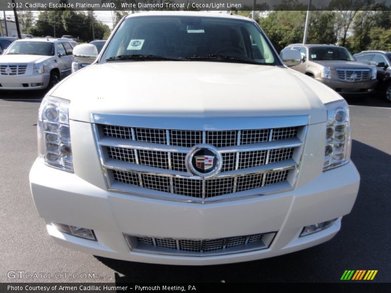 White Diamond Tricoat / Cocoa/Light Linen 2012 Cadillac Escalade Platinum AWD