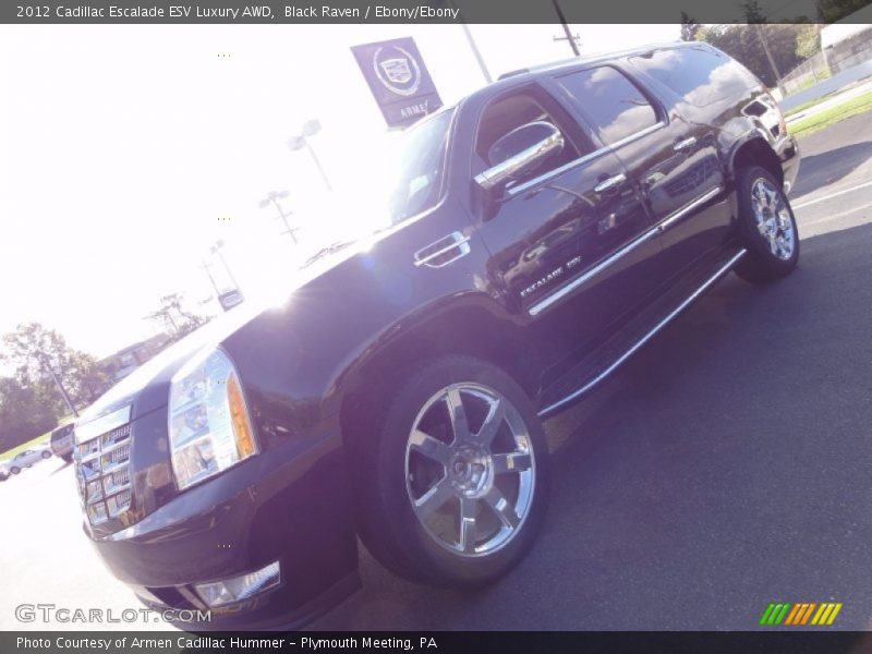 Black Raven / Ebony/Ebony 2012 Cadillac Escalade ESV Luxury AWD