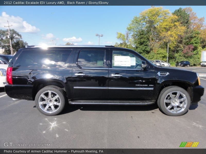 Black Raven / Ebony/Ebony 2012 Cadillac Escalade ESV Luxury AWD