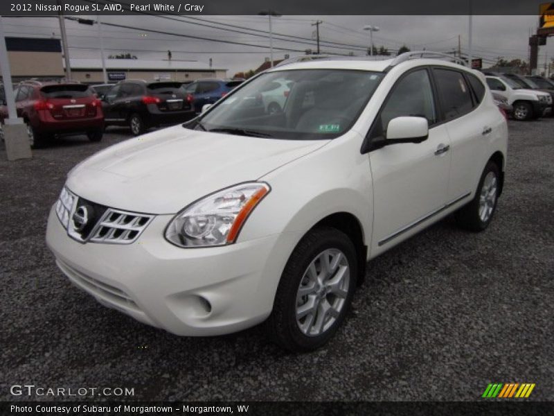 Pearl White / Gray 2012 Nissan Rogue SL AWD