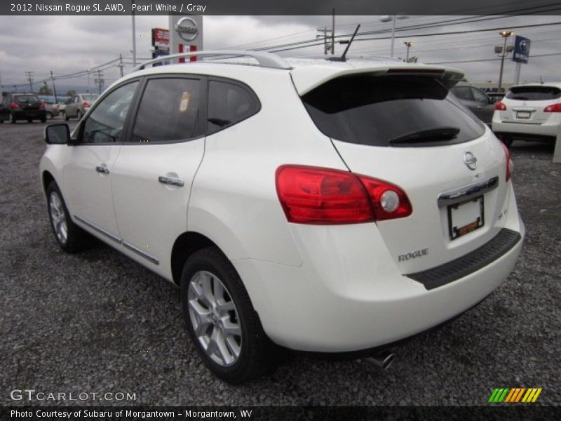 Pearl White / Gray 2012 Nissan Rogue SL AWD