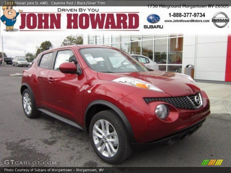 Cayenne Red / Black/Silver Trim 2011 Nissan Juke SL AWD