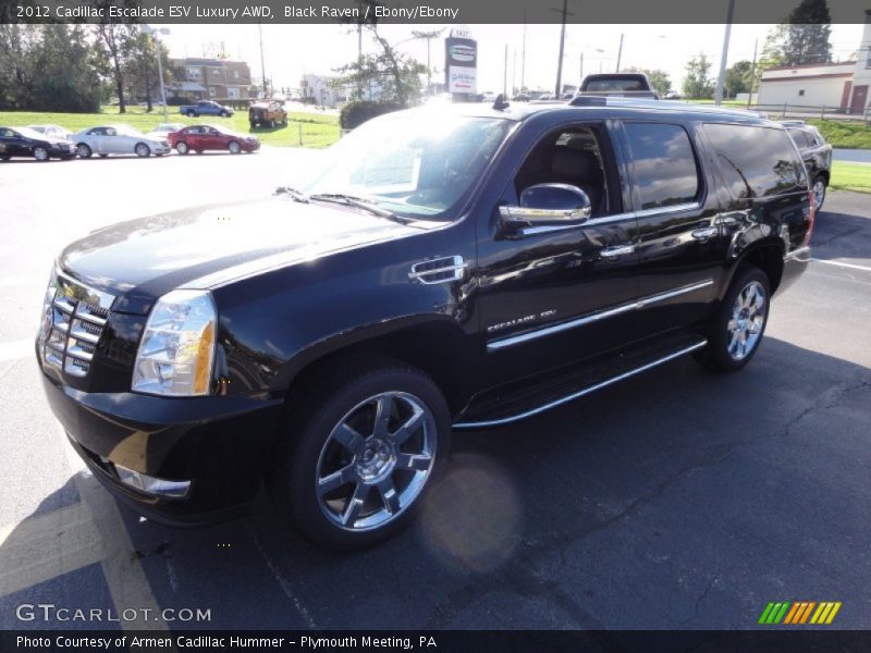 Black Raven / Ebony/Ebony 2012 Cadillac Escalade ESV Luxury AWD