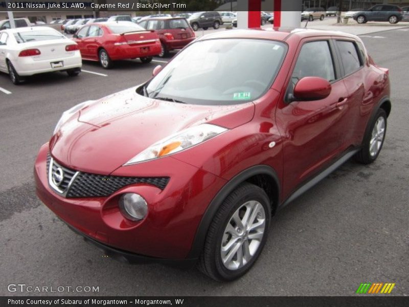 Cayenne Red / Black/Silver Trim 2011 Nissan Juke SL AWD