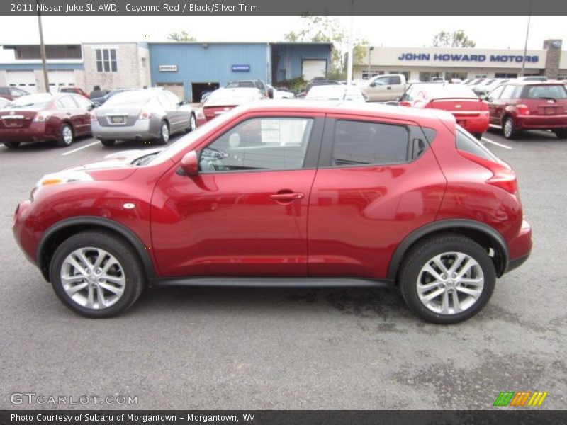 Cayenne Red / Black/Silver Trim 2011 Nissan Juke SL AWD