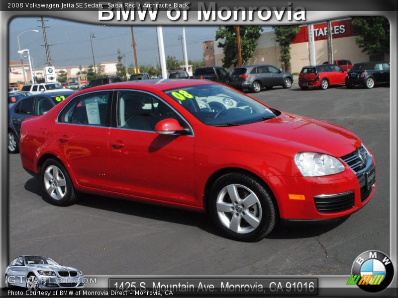 Salsa Red / Anthracite Black 2008 Volkswagen Jetta SE Sedan