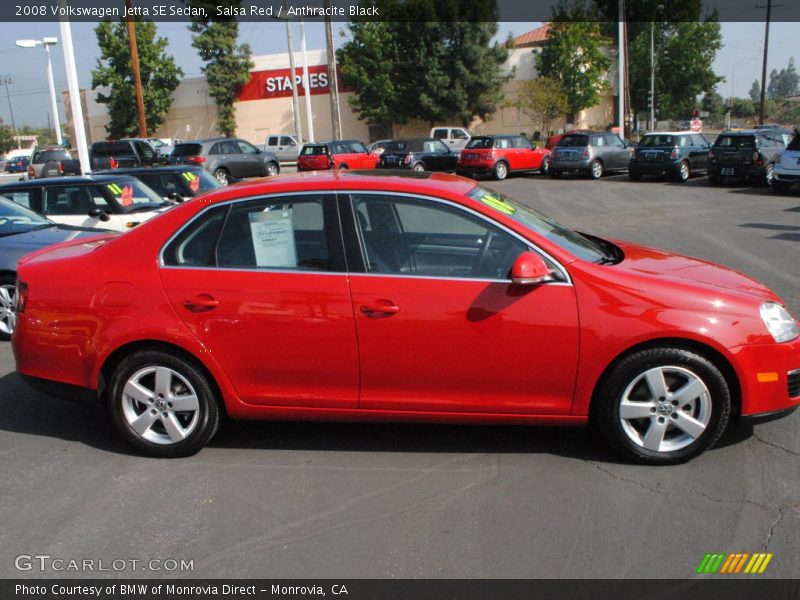 Salsa Red / Anthracite Black 2008 Volkswagen Jetta SE Sedan