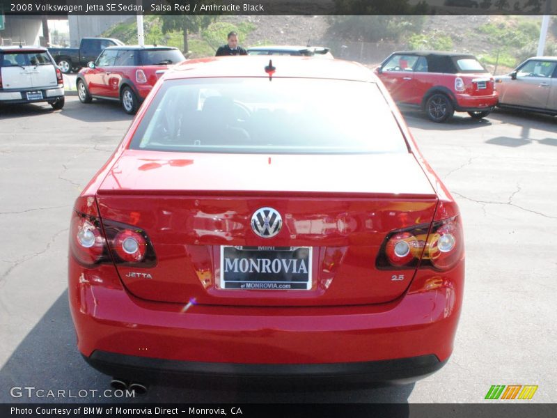Salsa Red / Anthracite Black 2008 Volkswagen Jetta SE Sedan