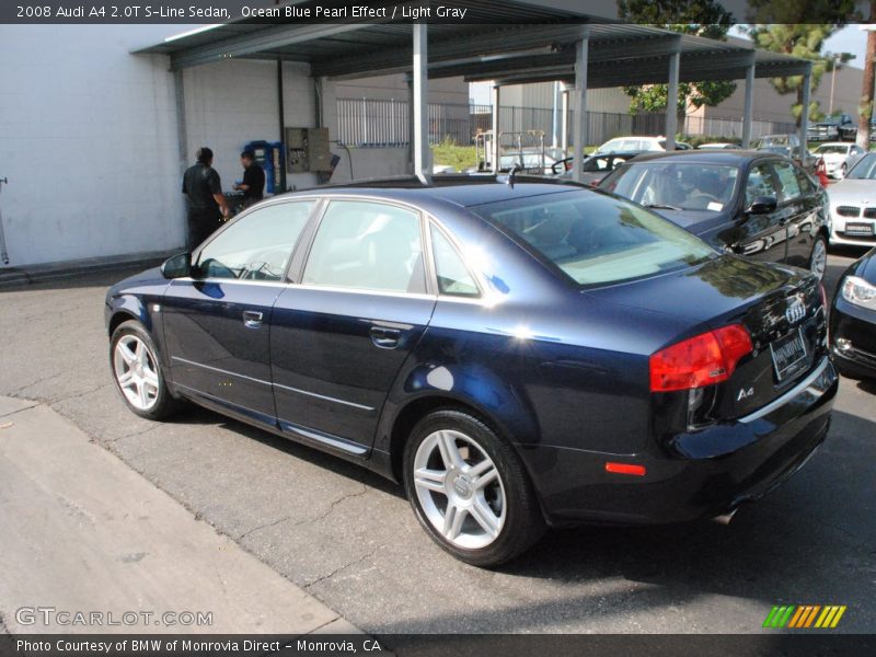 Ocean Blue Pearl Effect / Light Gray 2008 Audi A4 2.0T S-Line Sedan