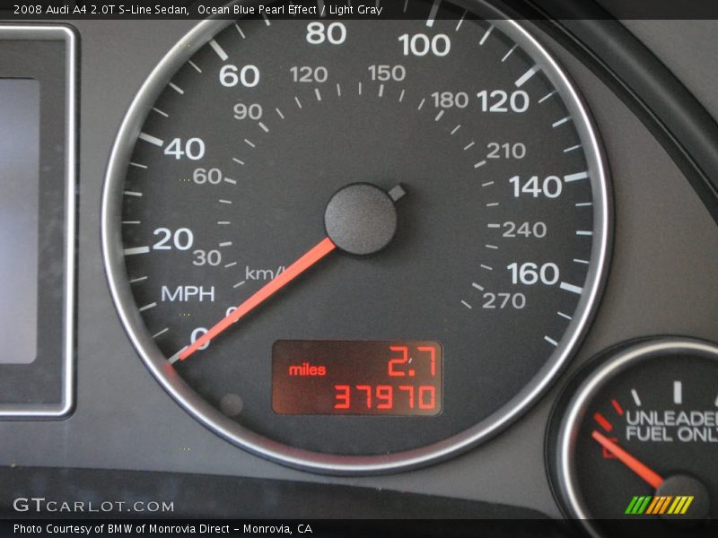 Ocean Blue Pearl Effect / Light Gray 2008 Audi A4 2.0T S-Line Sedan
