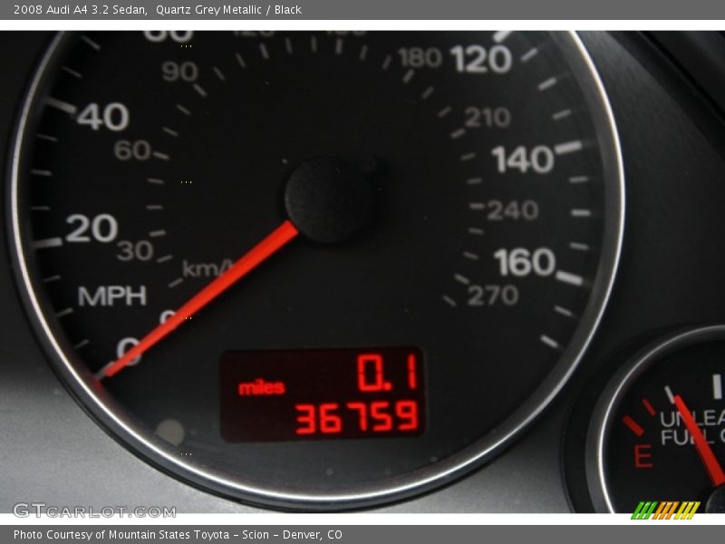 Quartz Grey Metallic / Black 2008 Audi A4 3.2 Sedan