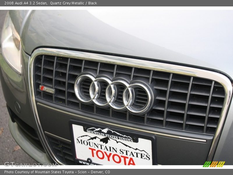 Quartz Grey Metallic / Black 2008 Audi A4 3.2 Sedan