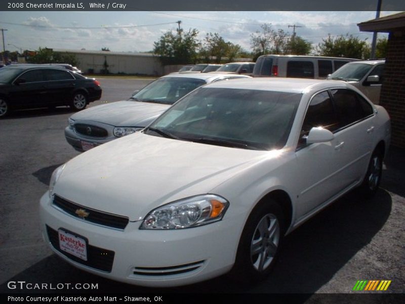 White / Gray 2008 Chevrolet Impala LS