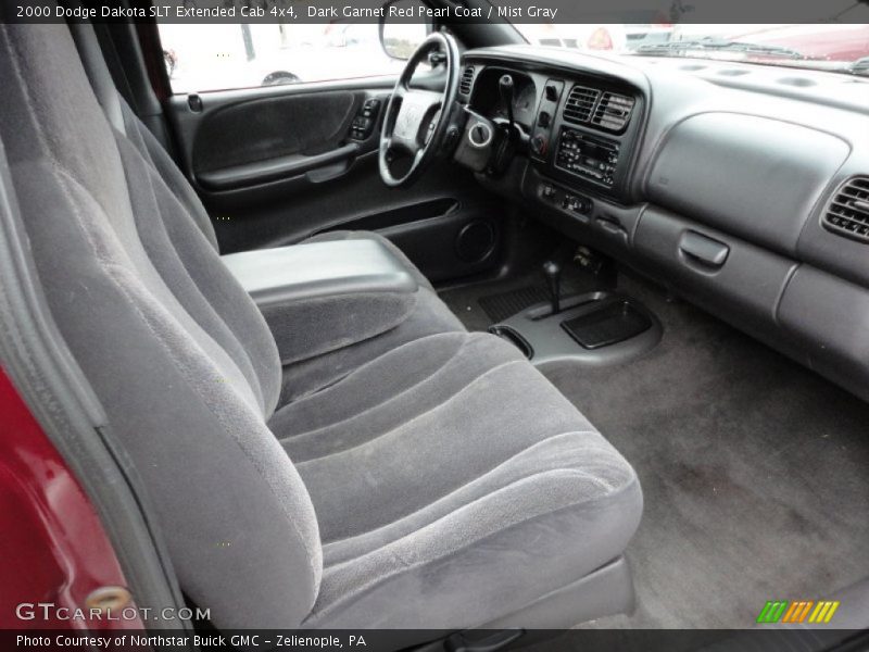 Dark Garnet Red Pearl Coat / Mist Gray 2000 Dodge Dakota SLT Extended Cab 4x4