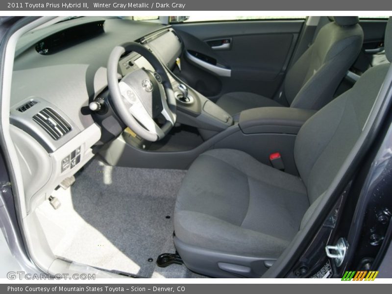 Winter Gray Metallic / Dark Gray 2011 Toyota Prius Hybrid III