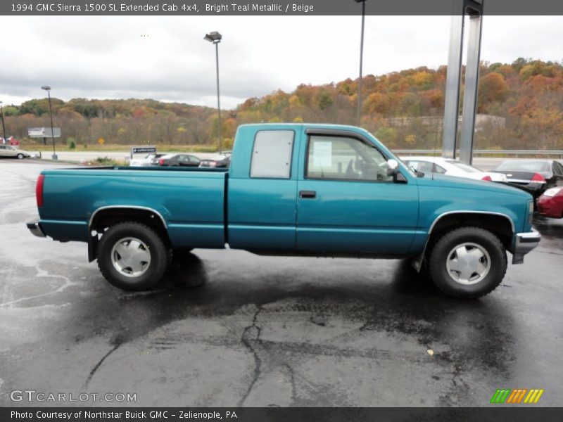 Bright Teal Metallic / Beige 1994 GMC Sierra 1500 SL Extended Cab 4x4