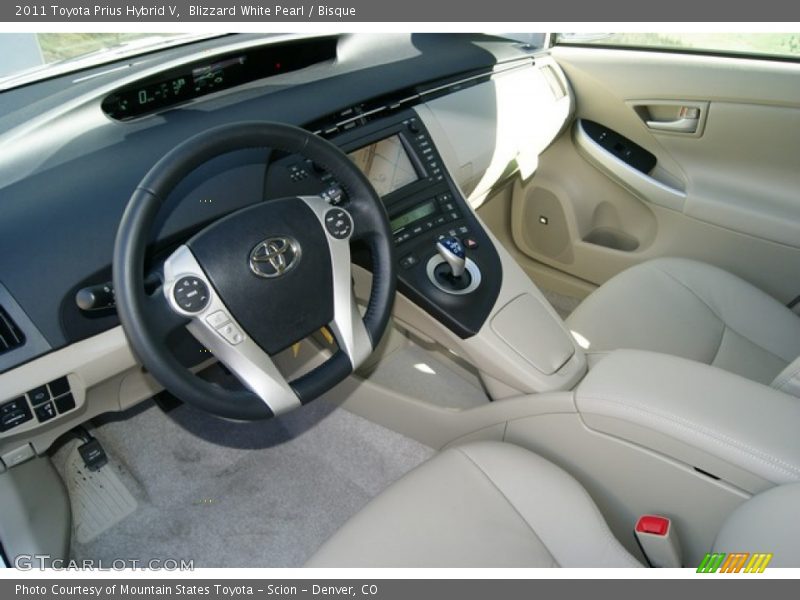 Blizzard White Pearl / Bisque 2011 Toyota Prius Hybrid V