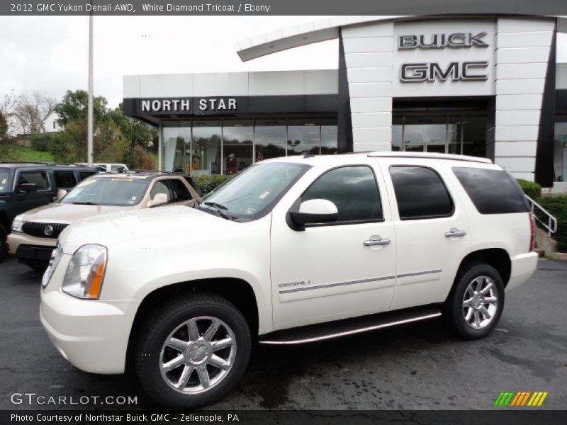 White Diamond Tricoat / Ebony 2012 GMC Yukon Denali AWD