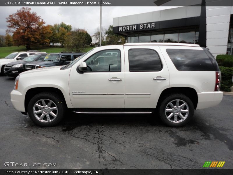 White Diamond Tricoat / Ebony 2012 GMC Yukon Denali AWD