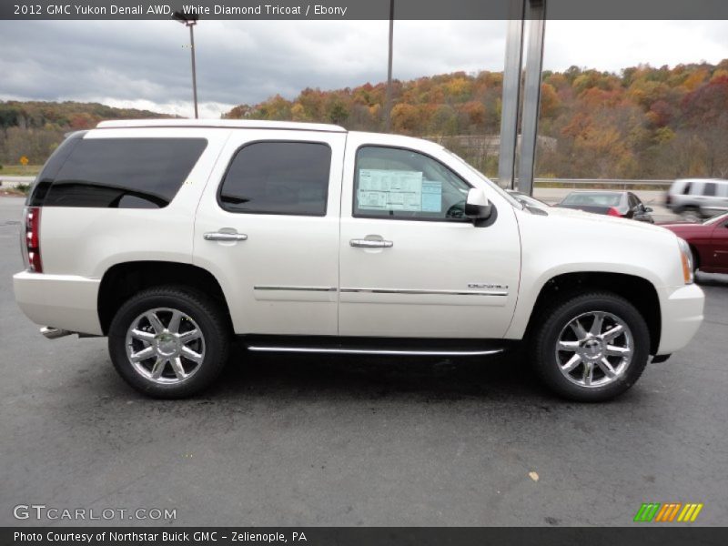 White Diamond Tricoat / Ebony 2012 GMC Yukon Denali AWD