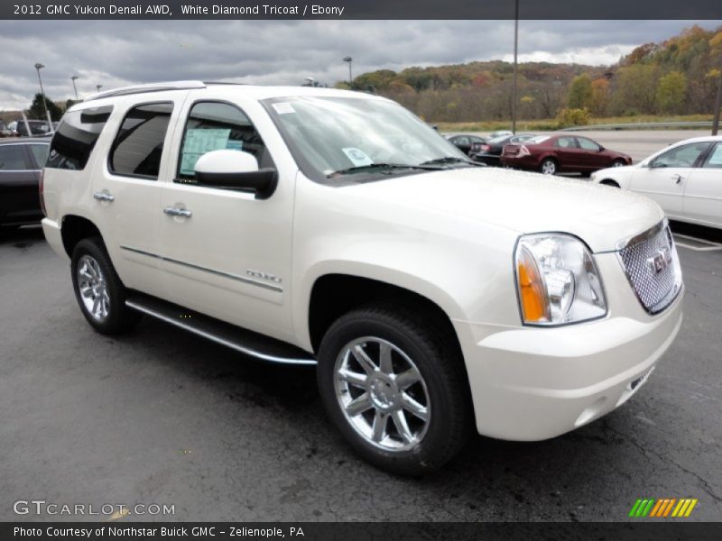 White Diamond Tricoat / Ebony 2012 GMC Yukon Denali AWD