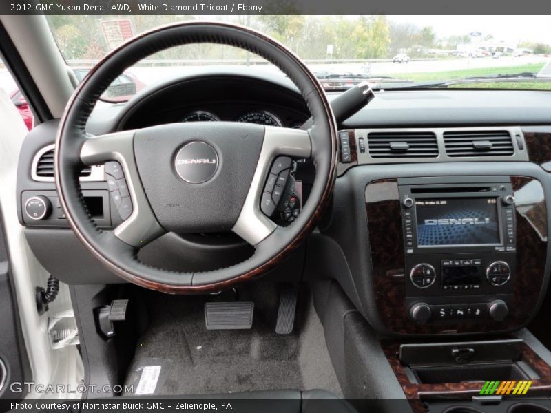 White Diamond Tricoat / Ebony 2012 GMC Yukon Denali AWD